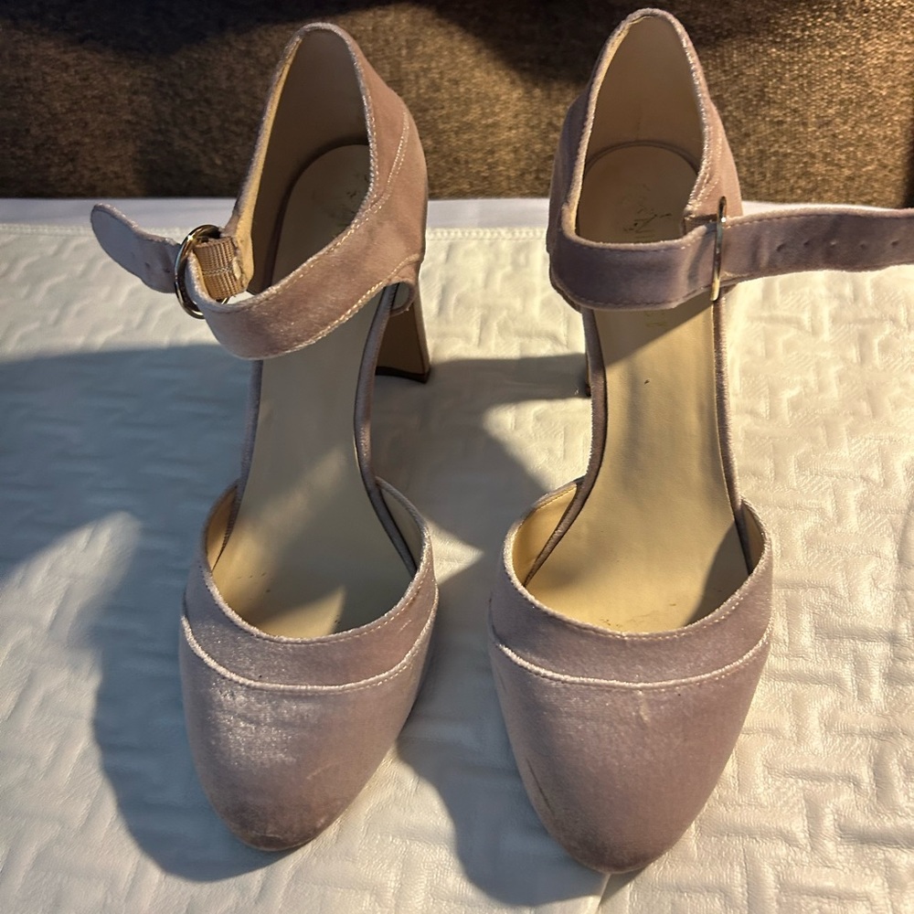 Nine West Pink Heels with Ankle Strap, worn once, gently used